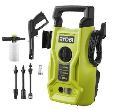 Мінімийка високого тиску Ryobi RY110PWA, 1400Вт, 110Бар, 390л/год, шланг 5м, 5.6кг