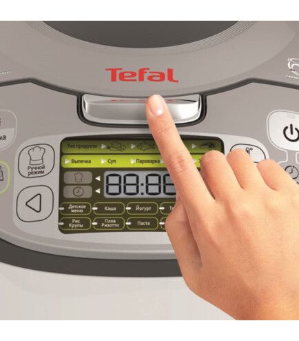 Мультиварка Tefal Fuzzy Logic, 750Вт, чаша-5л, електронне керув., пластик, сірий