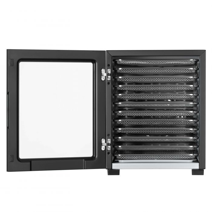Сушарка для продуктів  ARDESTO FDB-1242, 850Вт, піддонів -12x3см, макс-70°С, таймер, електр. управління, нерж., чорний