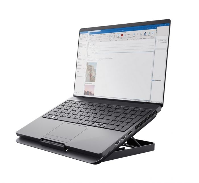 Підставка для ноутбука Trust Exto ECO, до 16", 2xUSB-A, сірий