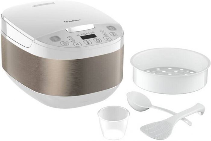 Мультиварка Moulinex SimplyCook Plus, 750Вт, чаша-4л, електронне керув., метал/пластик, білий