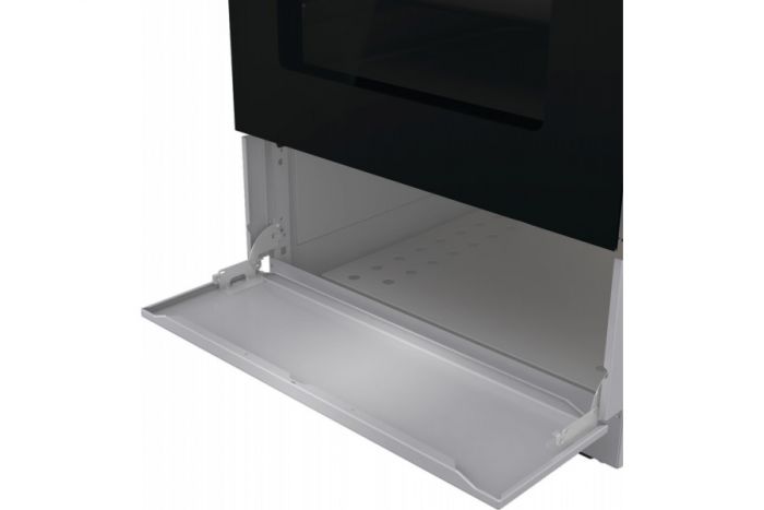 Плита Gorenje комбінована, 62л, 50x60см, метал. кришка, дисплей, емальовані реш, титан