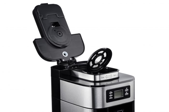 Кавоварка ARDESTO крапельна Steel Collection 1.2л, зерно + мелена, дисплей, сріблясто-чорний