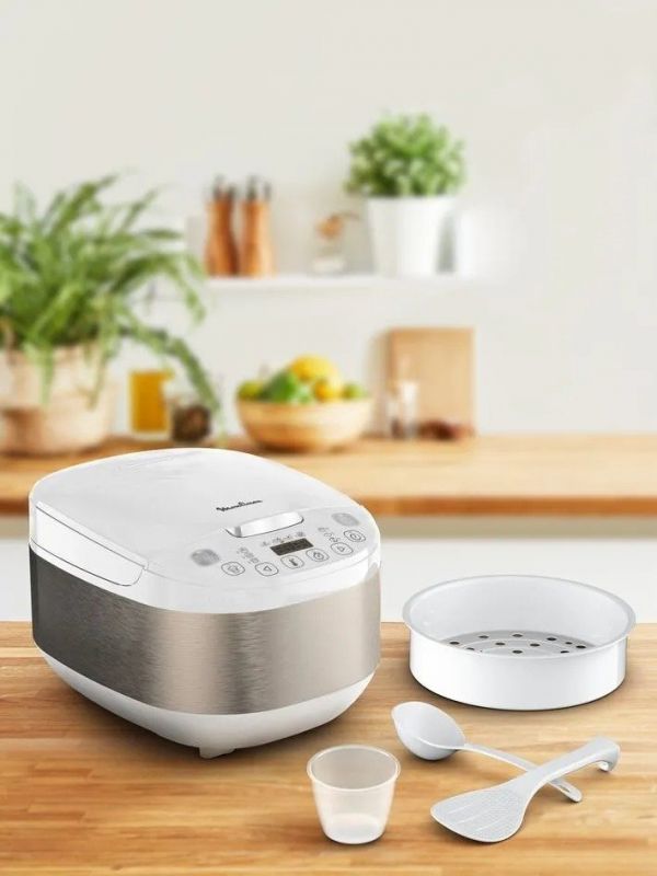 Мультиварка Moulinex SimplyCook Plus, 750Вт, чаша-4л, електронне керув., метал/пластик, білий