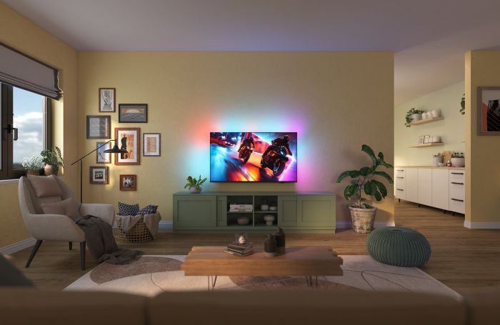 Телевізор 75" Philips MiniLED 4K 144Hz Smart Titan OS Black Ambilight