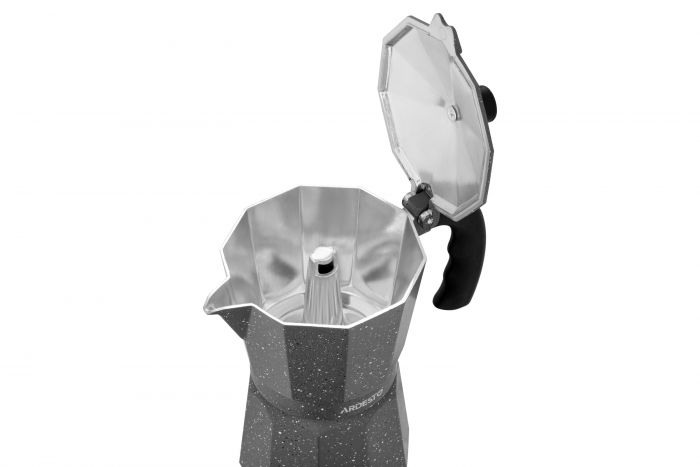 Гейзерна кавоварка ARDESTO Gemini Molise, 0.4л, 9 чашок, алюміній, сірий