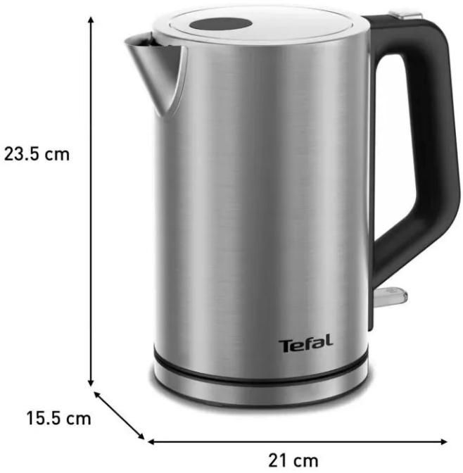 Електрочайник Tefal Bronx Electric 1.7л, нерж. сталь, сірий