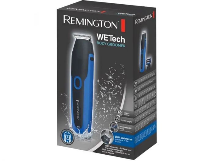 Тример Remington WeTech, для бороди, вусів і тіла, акум., насадок-5, сталь, чорно-синій