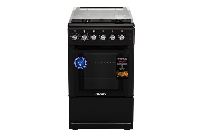 Плита ARDESTO комбі, 52л, 50x60см, конвекція, чавун, підсвічування, форсунки LPG (підключення газового балона), чорний