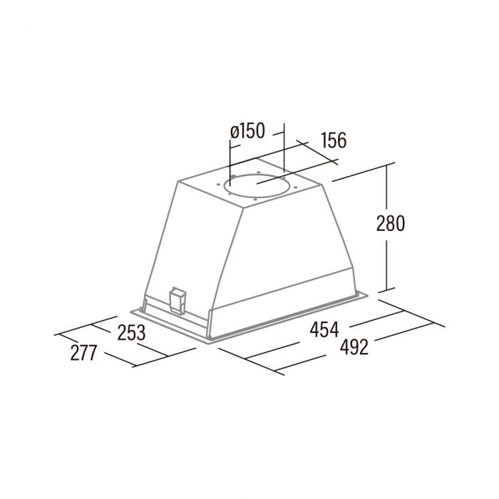 Витяжка Cata вбудована, 50см, 1394м.куб/год, GL 45 x, нерж