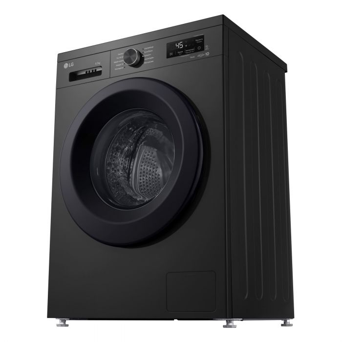 Пральна машина LG фронтальна, 6.5кг, 1200, В, 44см, дисплей, пара, інвертор, чорний