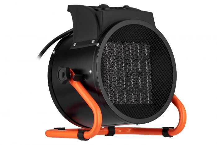 Теплова гармата електрична 2E Ceramic, 3кВт, 30м2, 280м3/год, керамічний нагрів. елемент (PTC), чорний, 2.85кг