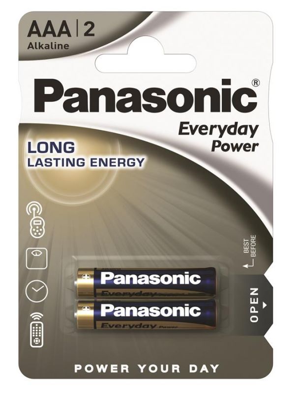 Батарейка Panasonic EVERYDAY POWER лужна AAА блістер, 2 шт.