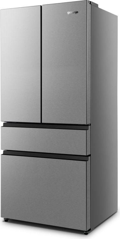 Холодильник SBS Gorenje NRM8181UX, франц.дверцята, 182x80x71см, 2 дв., Х- 299л, М- 122л, A+, NF,  Інвертор, Дисплей, Сірий