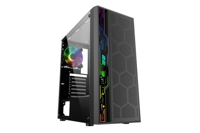 Корпус 2E GAMING Spero G2052 без БЖ 2xUSB3.0, 1xUSB2.0, 1x120мм ARGB, 2x120мм, VGA 345мм, LCS ready, TG Side Panel, ATX, чорний