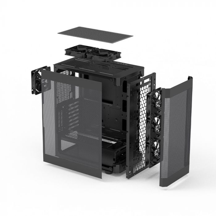 Корпус Zalman I4 без БЖ, 2xUSB3.0, 1xUSB2.0, 6x120мм, VGA 320мм, LCS ready, Mesh Side/Front Panel, ATX, чорний