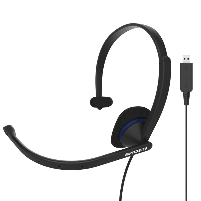 Гарнітура комп'ютерна моно On-Ear Koss CS195, USB, Uni Mic, 2.4м, Чорний