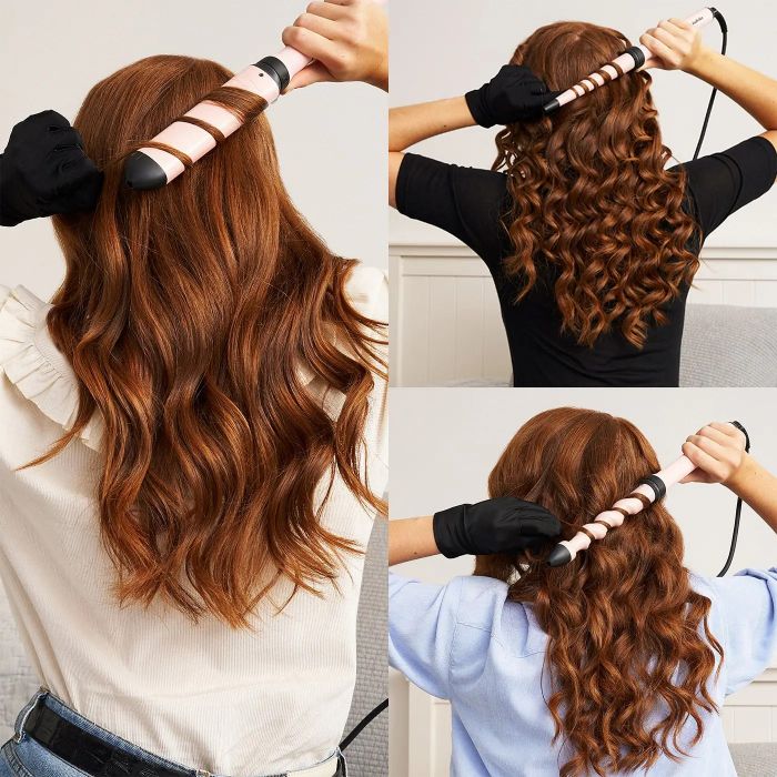 Мультистайлер Babyliss Curl & Wave Trio Styler, 58Вт, темп.режимов-2, 180°C, 210°C , термо килимок, рукавиця, кераміка, чорно-рожевий