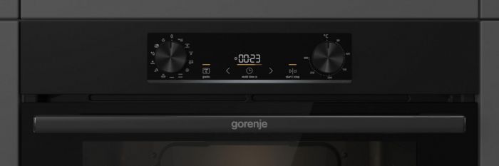 Духова шафа Gorenje електрична, 77л, A+, дисплей, IconLed, піроліз, чорний