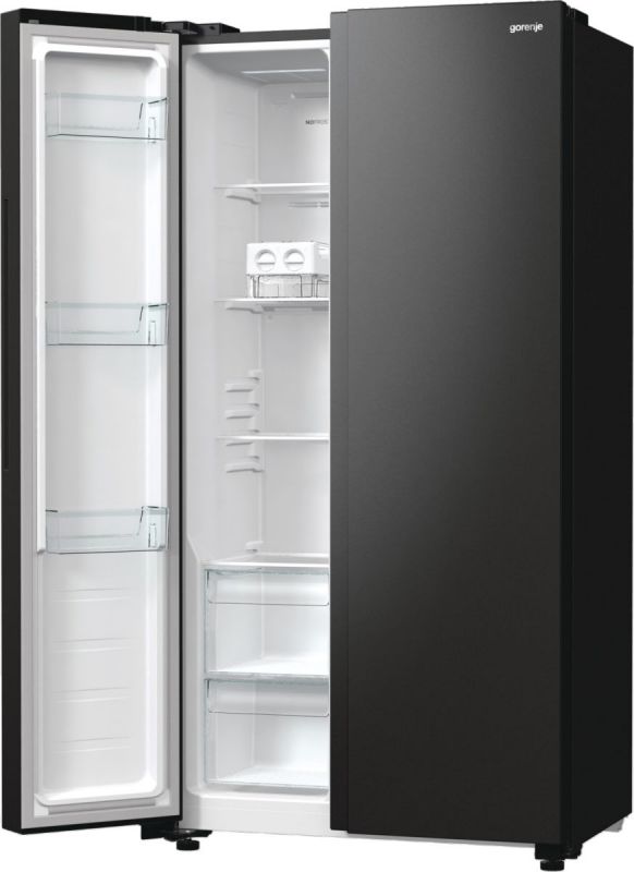 Холодильник SBS Gorenje, 179х67х92см, 2 двері, 356(191)л, А++, NF+, Інв., Зона св-ті, Зовн. Диспл, чорний