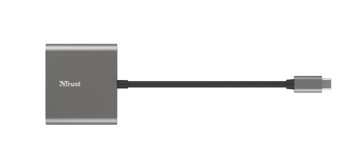 Хаб Trust Dalyx 3-in-1 USB-С > USB-А 3.2/USB-С/HDMI, Алюміній, 0.1м, чорний