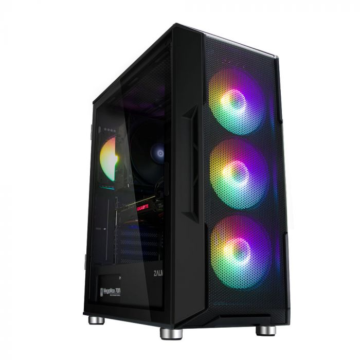 Корпус Zalman I3 Neo без БЖ, 1xUSB3.0, 2xUSB2.0, 4x120мм RGB, VGA 355мм, LCS ready, TG Side Panel, ATX, чорний