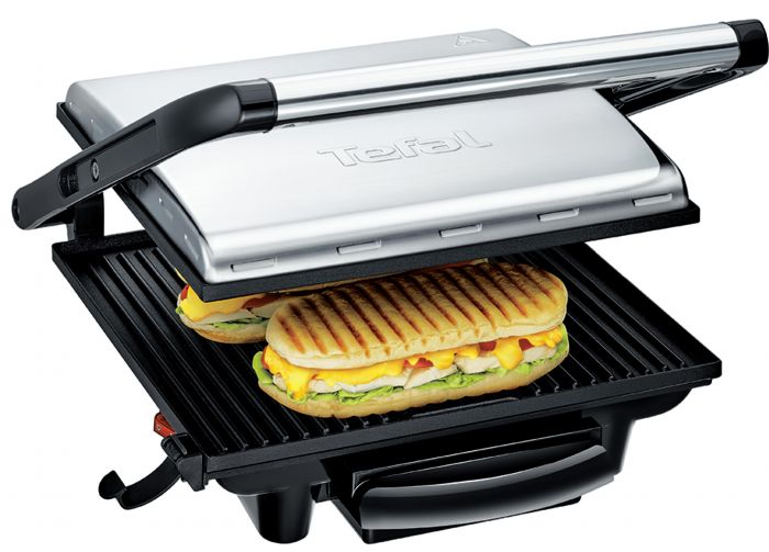 Гриль Tefal прижимний PaniniGrill 2000Вт, темп. режимів-1, метал