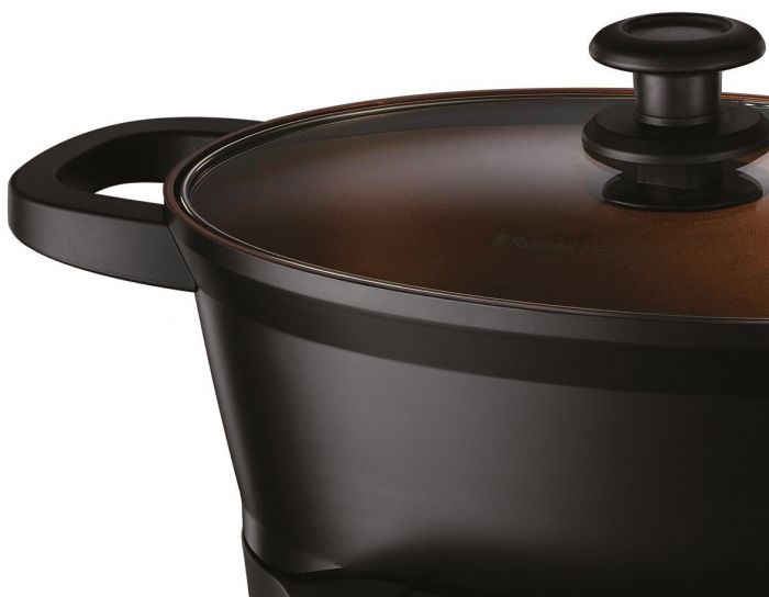 Мультиварка Russell Hobbs GoodToGo, 1000Вт, чаша-6.5л, електронне керув., знімна кришка, кераміка, чорний