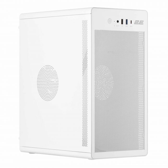 Корпус 2E Credo V285W без БЖ, 1xUSB3.0, 1х USB 2.0, 1xUSB Type-C, 1x120мм, VGA 300мм, mATX, білий