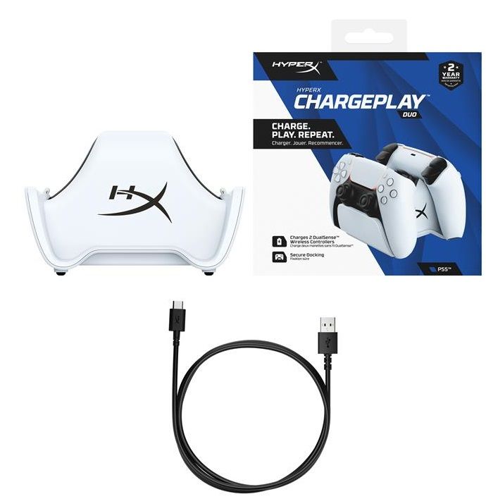 Зарядна станція HyperX ChargePlay Duo для PS5 DualSense, білий