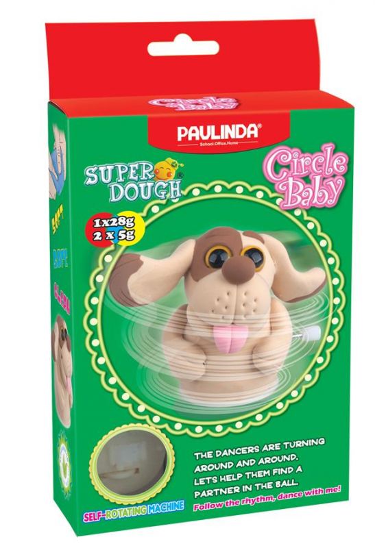 Маса для ліплення Paulinda Super Dough Circle Baby Собака заводний механізм, крутиться, коричневий