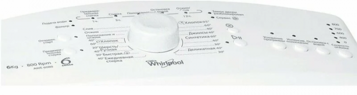 Пральна машина Whirlpool вертикальна, 6кг, 800, A++, 60см, білий