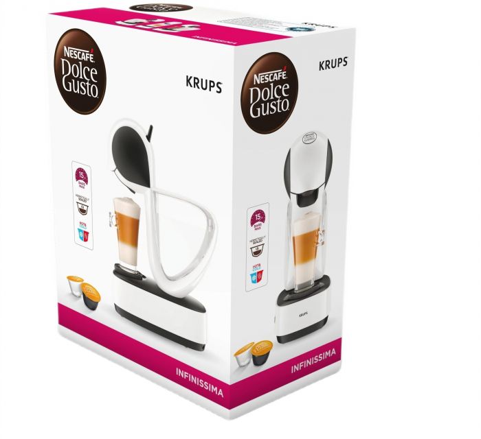 Кавоварка Krups капсульна Infinissima, 1.2л, капсули NESCAFE Dolce Gusto, білий