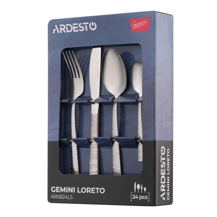 Набір столових приборів ARDESTO Gemini Loreto, 24 прибори, нержавіюча сталь