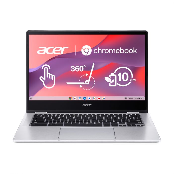 Ноутбук Acer Chromebook Spin CP314-1HN 14" FHD IPS, Intel C N4500, 8GB, F128GB, UMA, ChromeOS, сріблястий