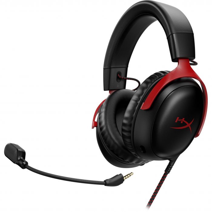 Гарнітура ігрова HyperX Cloud III, mini-jack/USB-A/USB-C, 1.2м/1.3м, чорно-червоний