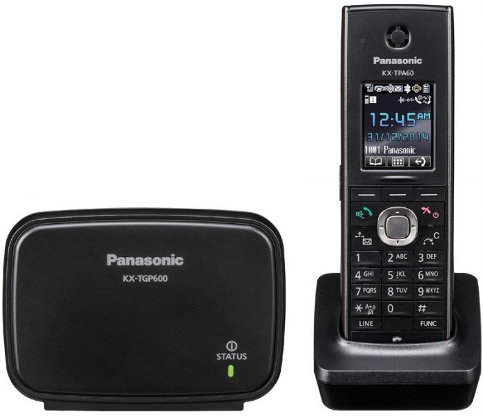 Телефон IP-DECT Panasonic KX-TGP600RUB Black 1xFE LAN, 1x2.5 мм роз'єм для гарнітури, DECT, SIP, PoE, 1.8" кольоровий дисплей