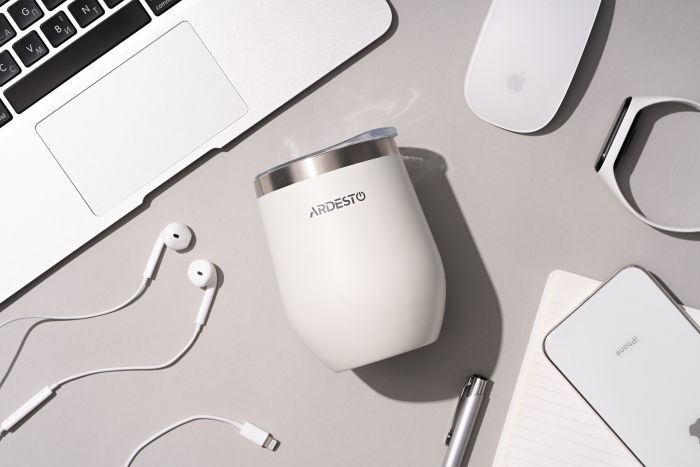 Термокухоль Ardesto Compact Mug, 350мл, нержавіюча сталь, білий