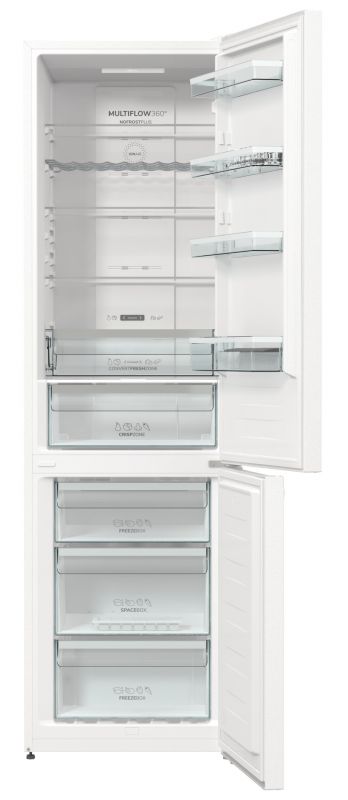 Холодильник з нижн. мороз. камерою Gorenje NRK6202AW4, 200х60х60см, 2 двері, 235( 96)л, А++, Total NF , Зона св-ті, Зовн. Диспл,