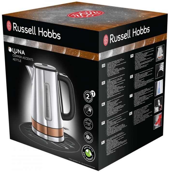 Електрочайник Russell Hobbs Luna 1.7л, метал, сріблясто-бронзовий