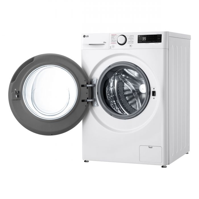 Пральна машина LG фронтальна, 10кг, 1400, A, 57см, дисплей, пара, інвертор, білий