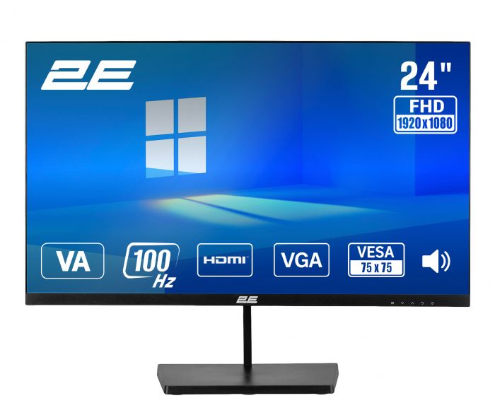 Монітор 2E 23.8" B2425B D-Sub, HDMI, MM, VA, 100Hz, FreeSync