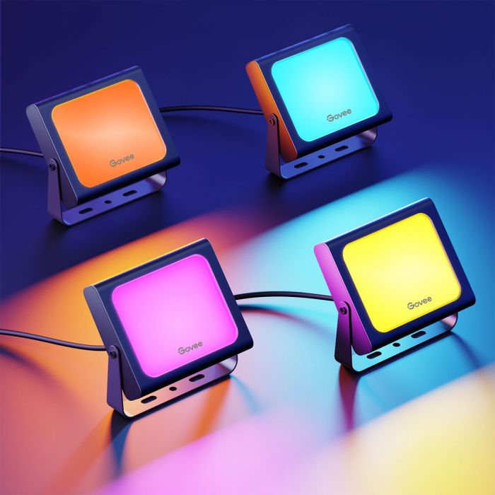 Набір настінних світильників Govee H7060 LED Smart Flood Lights, 4шт, RGBICWW, WI-FI/Bluetooth, чорний Набір настінних світильників Govee H7060 LED Smart Flood Lights, 4шт, RGBICWW, WI-FI/Bluetooth, чорний