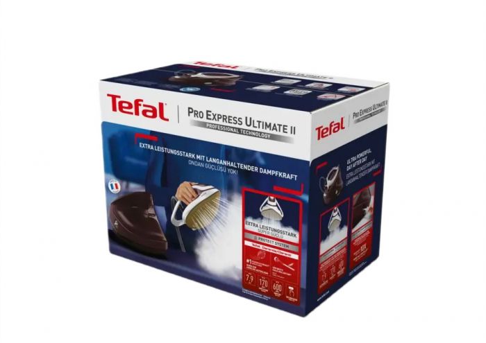 Праска-парогенератор Tefal Pro Express Ultimate, 3000Вт, 1200мл, паровий удар -600гр, постійна пара - 170гр, керам. підошва, бордовий