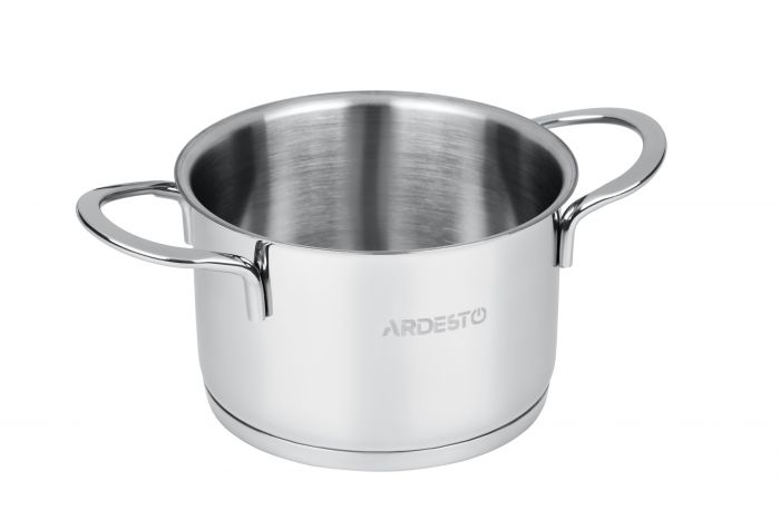 Каструля зі скляною кришкою Ardesto Luna,0.9л, нержавіюча сталь