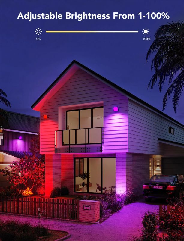 Набір настінних світильників Govee H7060 LED Smart Flood Lights, 4шт, RGBICWW, WI-FI/Bluetooth, чорний Набір настінних світильників Govee H7060 LED Smart Flood Lights, 4шт, RGBICWW, WI-FI/Bluetooth, чорний