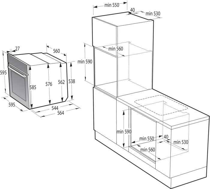 Комплект Gorenje (духовка електрична BO6737E02XK + варильна поверхня газова G642ABX), 743550, нерж.