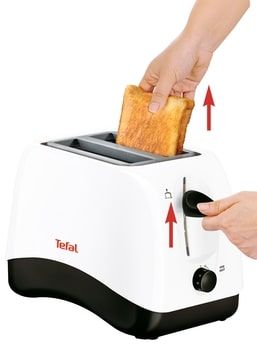 Тостер Tefal Delfini 850Вт, пластик, біло-чорний