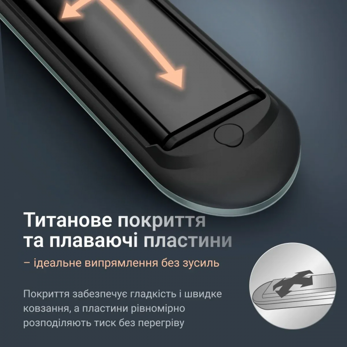 Випрямляч Rowenta Thermoglide, темп.режимів-5, 150-230С, іонізація, титан, світло-зелений