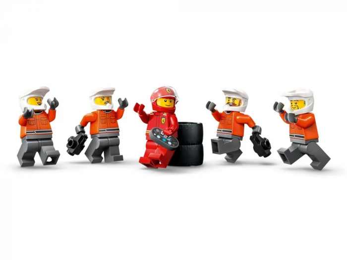Конструктор LEGO City Піт-стоп і піт-екіпаж F1 з болідом Ferrari